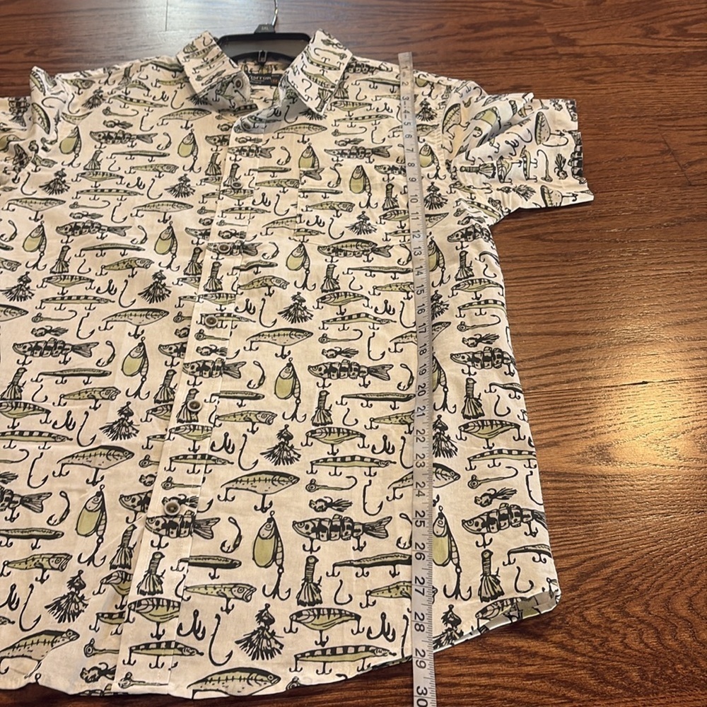 Visitor Premium men’s fishing lure button down shirt short sleeve cotton Med - Picture 8 of 10